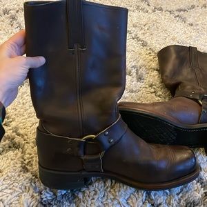 Frye harness boots.